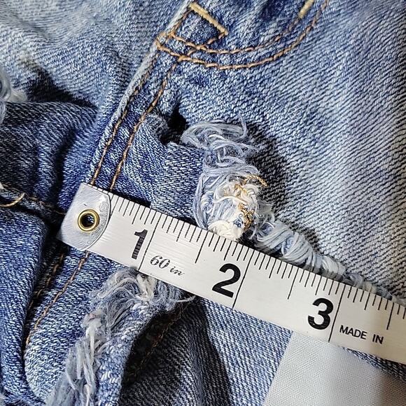 American Eagle Hi-Rise Shortie Patch Distressed Jean Shorts Womens Size 6 - Picture 6 of 10